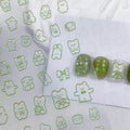 Cute Bear Nail Art Stickers Adhesive Slider Embossed Outline Bear Sticker Decals TS1875 embossed