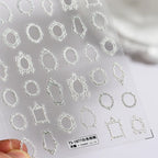 Nail Art Stickers Adhesive Sliders Vintage Photo Frames Embossed Sticker Decals TS1877 embossed