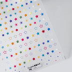 Colorful Stars Love Heart Nail Art Stickers Embossed Adhesive Sticker Decals TS1905 