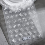 5D Snowflake Nail Stickers White Snowflakes Adhesive Sticker Nail Art Decals TS1939 embossed