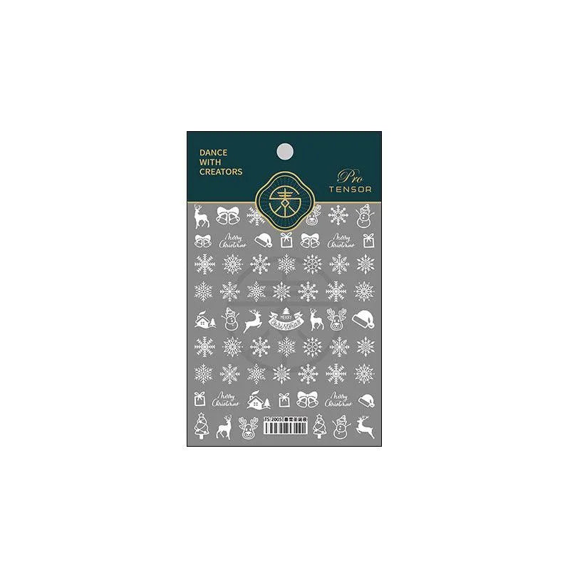 Snowflake Nail Art Stickers Christmas Snowflake Adhesive Embossed Sticker Decals TS2005