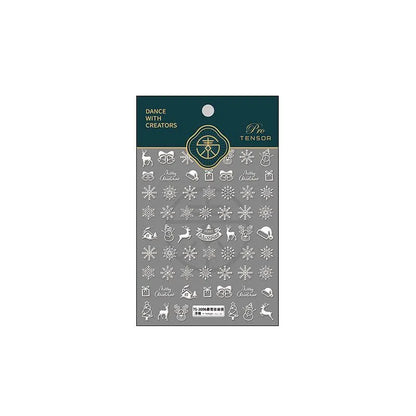 Snowflake Nail Art Stickers Christmas Snowflake Adhesive Embossed Sticker Decals TS2006 embossed