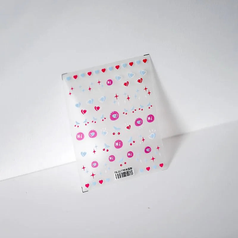 Cherry Nail Art Stickers Adhesive Heart Star Sticker Decals TS2177