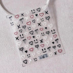 Love Nail Art Stickers Adhesive Sliders Graffiti Ghost Face Embossed Sticker Decals TS2305
