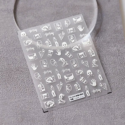 Nail Art Stickers Adhesive Slider Embossed Sexy Lady Design Sticker Decals TS2316 embossed