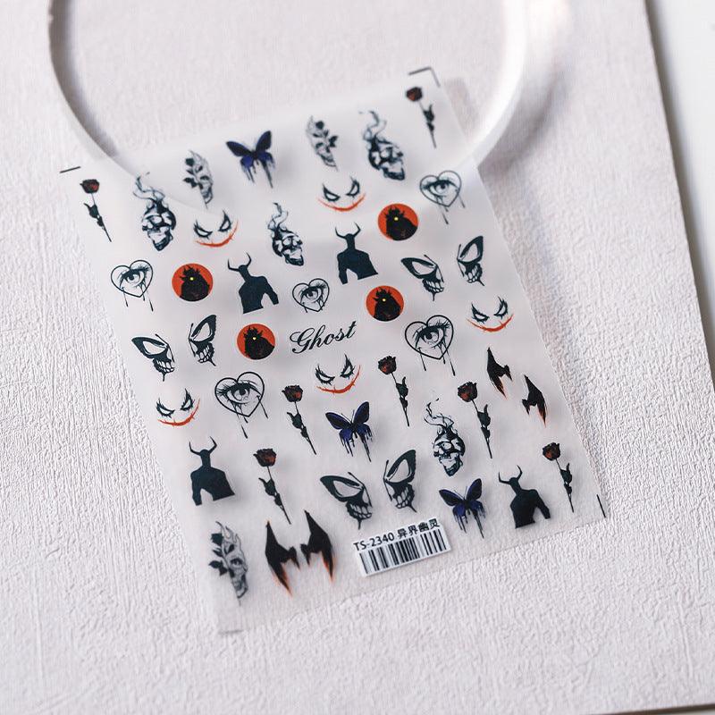 Halloween Nail Art Stickers Adhesive Slider Ghost Sticker Decals TS2340