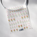 Pink Flower Nail Art Stickers Adhesive Slider Tulips Sticker Decals TS2347
