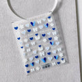 Blue Heart Nail Art Stickers Adhesive Slider Bow Love Hearts Sticker Decals TS2417