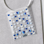 Blue Heart Nail Art Stickers Adhesive Slider Bow Love Hearts Sticker Decals TS2417