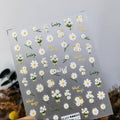 Daisy Nail Art Stickers Daisy Flower Adhesive Embossed Sticker Decals TS2431 embossed