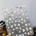 Daisy Nail Art Stickers Daisy Flower Adhesive Embossed Sticker Decals TS2431 embossed