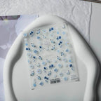Blue Flower Butterfly Nail Art Stickers Adhesive Slider Sticker Decals TS2444