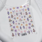 Lavender Nail Art Stickers 3D Adhesive Slider Flower Leaf Sticker Decals TS2512