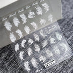 White Feather Nail Art Stickers 3D Feather Adhesive Sticker Decals TS256 embossed