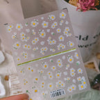 5D White Cherry Blossom Nail Stickers Sakura Spring Floral Nail Art Sticker Decals TS2623