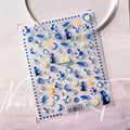 Blue Planet Nail Art Stickers Adhesive Slider Starry Night Sticker Decals TS2721