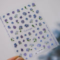 Violet Flower Nail Art Stickers Adhesive Slider Hydrangea Sticker Decals TS2751 embossed