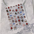Retro Oil Painting Nail Art Stickers Adhesive Embossed Vintage Portrait Sticker Decals TS2774 embossed