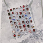Retro Oil Painting Nail Art Stickers Adhesive Embossed Vintage Portrait Sticker Decals TS2774 embossed