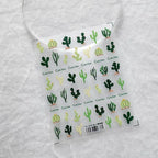 Cactus Nail Art Stickers Adhesive Sliders Flower Embossed Sticker Decals TS2839