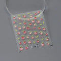 Cute 5D Embossed Peach Nail Stickers Sweet Summer Fruit Nail Art Decals TS2939