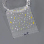 Cross Star Nail Art Stickers Adhesive Sliders Colorful Stars Embossed Sticker Decals TS3010