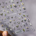 Floral Nail Art Stickers Adhesive Butterfly Flower 3D Adhesive Sticker Decals TS302