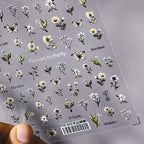 Floral Nail Art Stickers Adhesive Butterfly Flower 3D Adhesive Sticker Decals TS302