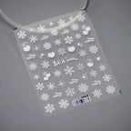 Xmas Nail Art Stickers Adhesive Sliders Winter Snowflake Embossed Sticker Decals TS3240