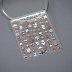 Ginger Man Nail Art Stickers Adhesive Embossed Christmas Deer Bells Sticker Decals TS3244