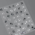 Star Nail Art Stickers Adhesive Slider Black White Stars Sticker Decals TS3374