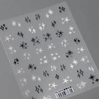 Star Nail Art Stickers Adhesive Slider Black White Stars Sticker Decals TS3374