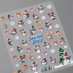 Snowman Nail Art Stickers Adhesive Slider Christmas Snowflakes Sticker Decals TS3449