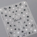 5D Stars Nail Art Stickers Cross Star Adhesive Slider Sticker Decals TS3451