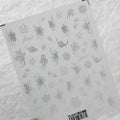 5D Flower With Pearl Nail Art Stickers White Floral Leaf Adhesive Slider Sticker Decals TS3457