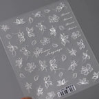 5D Flower Leaf Nail Art Stickers Adhesive Slider Lace Flower Sticker Decals TS3482