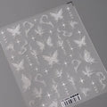 5D White Butterfly Nail Art Stickers Adhesive Butterfly Sticker Decals TS3492