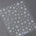 5D Snowflake Nail Art Stickers Adhesive White Snowflakes Christmas Sticker Decals TS3537