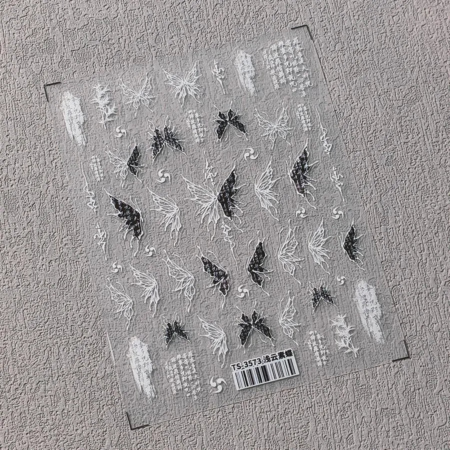 3D Butterfly Nail Art Stickers Adhesive Butterfly Wings Sticker Decals TS3573