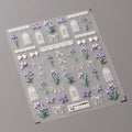 Purple Flower Nail Art Stickers Iris Flower Adhesive Slider Sticker Decals TS3625