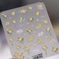 Floral Nail Art Stickers Adhesive Slider Yellow Blue Rose Sticker Decals TS3651