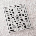Adorable Kitten Nail Art Stickers Adhesive Embossed Black Cat Paw Sticker Decals Decoration TS3685 embossed