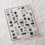 Adorable Kitten Nail Art Stickers Adhesive Embossed Black Cat Paw Sticker Decals Decoration TS3685 embossed