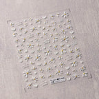 Mini Daisy Flowers Nail Art Stickers Adhesive Embossed Rose Floral Sticker Decals TS3687 embossed