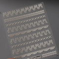 Bridal Lace Nail Art Stickers Adhesive Embossed White Bow Knot Ribbon Sticker Decals TS3694 embossed