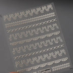 Bridal Lace Nail Art Stickers Adhesive Embossed White Bow Knot Ribbon Sticker Decals TS3694 embossed