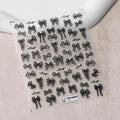 Black White Bows Nail Art Stickers Adhesive Ribbon Bow Embossed Sticker Decals TS3705 embossed