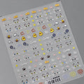 Kitten Nail Art Stickers Cute Cat Adhesive Embossed Sticker Decals TS3729 flat