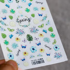 Summer Nail Art Stickers Adhesive Tropical Leaf Sticker Decals TS376