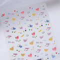Cute Smile Face & Scribble Heart Nail Stickers Decals 3800